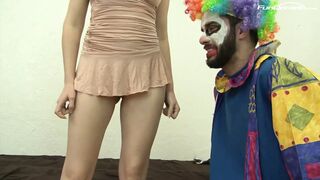Nickey Huntsman’s hairy pussy gets fucked by a clown