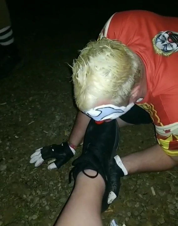 Clown Worshiping Size 12 Muddy Shoes