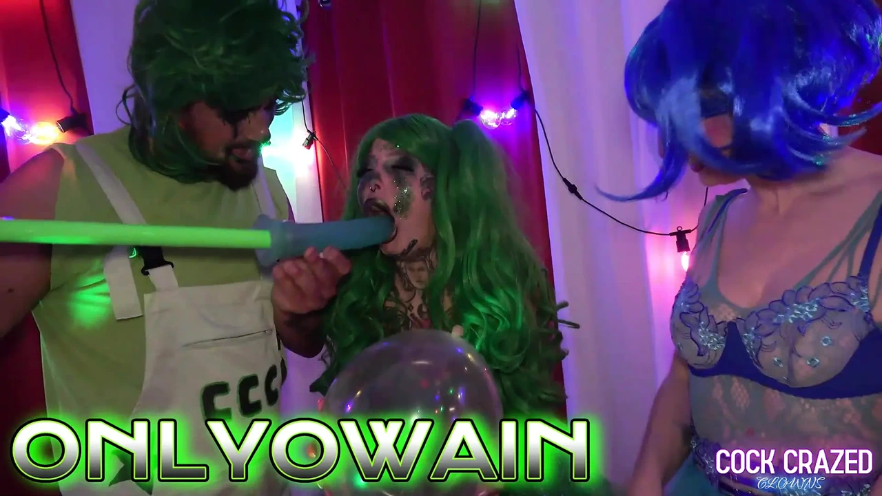 Lily Kink Meets the Balloon Loving Green Cock Crazed Clowns