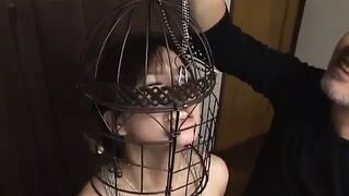 Subtitled Japanese CMNF BDSM nose hook bird cage play