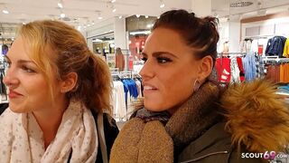 German Public Scandal FFM 3Some in Changing Room with two Dirty Girls