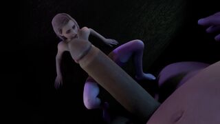 A blonde girl is trying her best to satisfy a Giant's Dick : 3D Porn