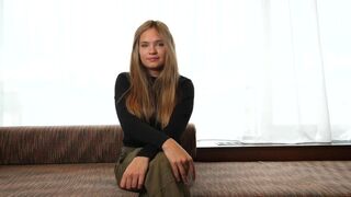 Blonde Spanish teen slut takes 2 cocks during her casting