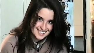 I let Michaela taste my cock, a brunette who loves masturbation and greedily licks my head