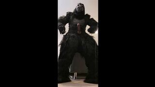 Horny Gorilla shoots his load