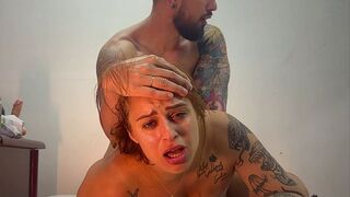 Look at my horny Cara as I take a thick cock in my tight ass - Redhead Anal