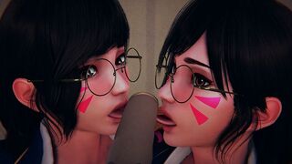DVA licks cock close-up