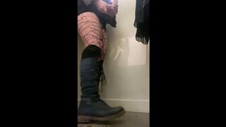 Milf try’s new BBC Dildo in public change room