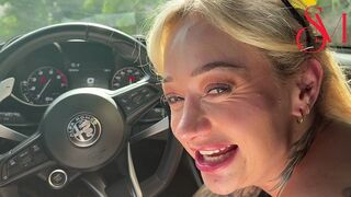 CUM TASTE COMPILATION - British cum hungry blonde sucks off strangers in their cars!