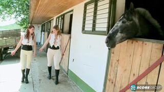 Christy Marks & Terry Nova: 4-way fuck in a barn