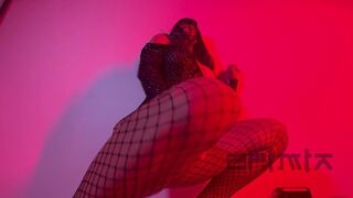 Big-tits Asian Cyberpunk Stripper in Fishnet