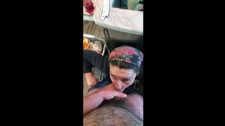 Messy morning blowjob
