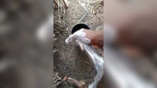 A boy masturbating inside his bathroom with soap