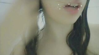 just a cute student enjoying herself at the shower, wet hair, wet pussy, mouth watering horniest as fuck