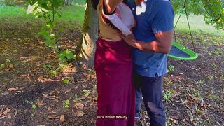Face fucking my Best Friend's Wife. Cheating Saree Sex in Outdoor. Deepthroat Milf
