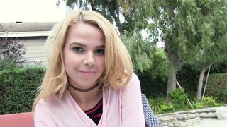 Curious Blonde Teen Prepares To Swallow Older Guys Cum