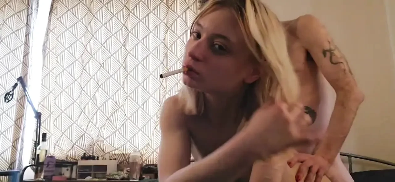 Cute Blonde Smoking Fucked From Behind. Amateur Porn