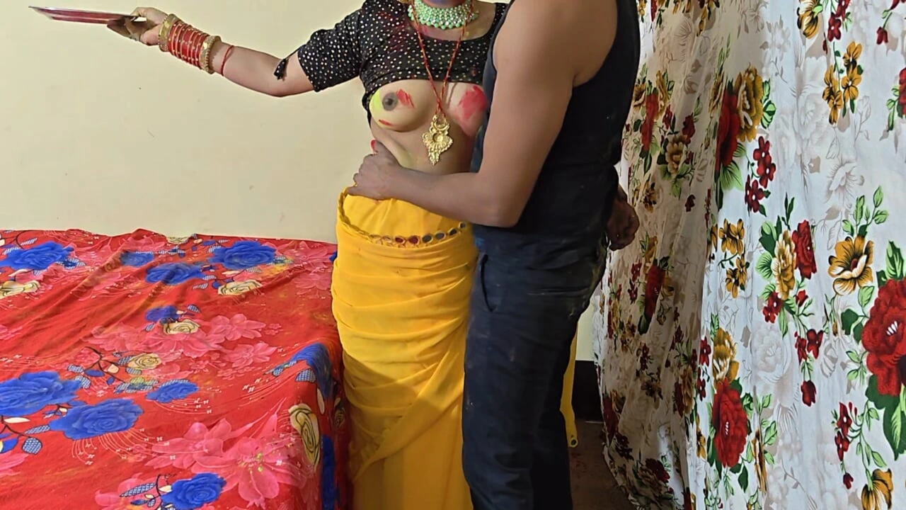 Holi me Colour Bhabhi ki Choli mein Dever Bhabhi celebration Holi Fuck Clear hindi audio