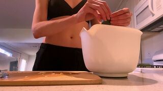 Making a Salad in a Bikini