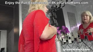 70yo Granny Plays with a Tiny Glass Dildo while Moaning Loudly at GrandMams