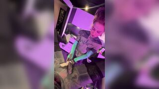 Tattooed Girl Pegs Boyfriend's Ass - Tied Balls & Deep Fingering