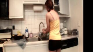 Hot Brunette Babes in the Kitchen: Passionate Licking and Fingering to Orgasm
