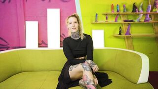 ALT blonde girl with TATTOOS masturbate with crazy TOYS