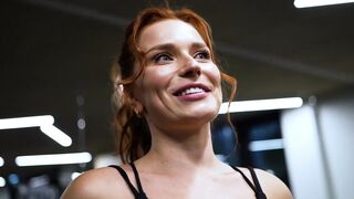 Redhead Wife Stretch by Perverted Pt for a Gym Membership