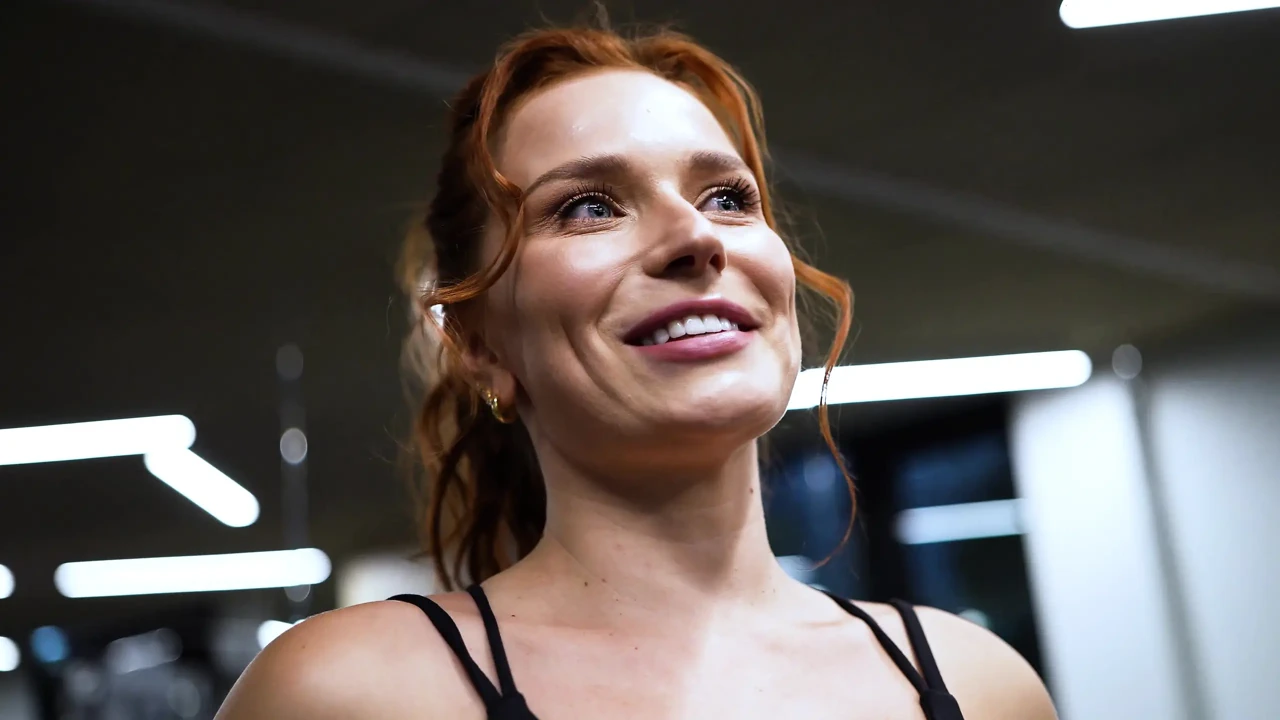 Redhead Wife Stretch by Perverted Pt for a Gym Membership