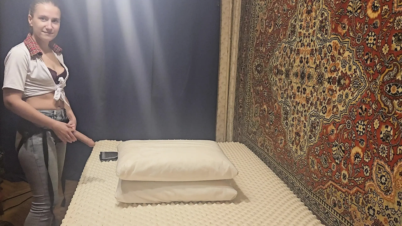 Anastasia Mistress Dominant wife doing BDSM and humiliation with her loser husband strapon homemade