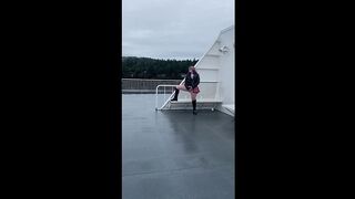 Stranger comes upon MILF playing with herself on public ferry