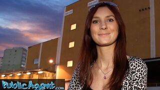 Public Agent - redhead had great tits, big hips and let me fuck her outside