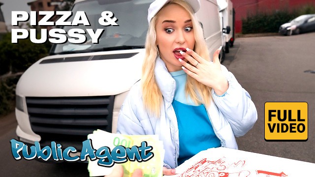 Public Agent FULL SCENE - student delivery girl with creamy pizza gets her jeans ripped