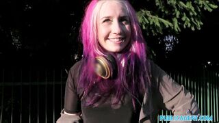 PublicAgent American slut talks dirty fucking outdoors in Prague