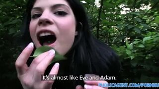PublicAgent UK Underwear model fucked in the bushes in Prague