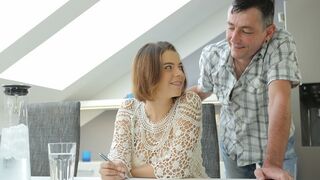 VIP4K. Old dude and his teen hottie try many sex positions together