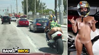 BANGBROS - Big Booty Latin Babe Sophia Steele Rides A Motorcycle & A Cock