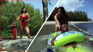 BANGBROS - Latina Lifeguard Valerie Kay Rescues A Big Black Cock
