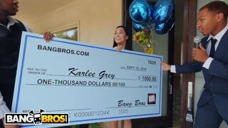 BANGBROS - Karlee Grey Wins Big, Takes On Two Monsters of Cock!