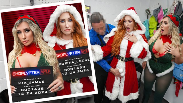Mrs. Claus and Elf Helper MILFS Get Caught Stealing and Relentlessly Fucked as Punishment