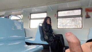 Public Dick Flashing on Train - Stranger Girl was Shocked when Saw my Hard Cock