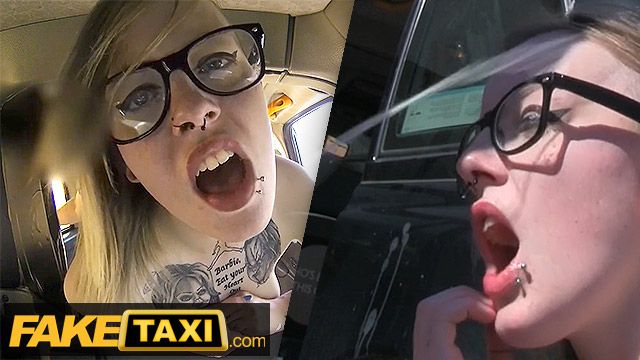 British Alt-Model with Glasses and Covered in INK is Fucked hard - Fake Taxi