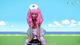 Camsoda - Delilah Day Cosplay As Nurse Joy from Pokémon Rides Sex Machine