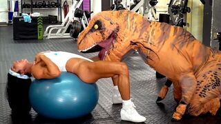 Camsoda - hot milf stepmom fucked by trex in real gym sex