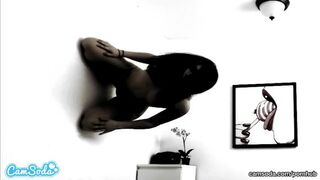 possessed latina teen step sister with hairy college pussy camming on wall
