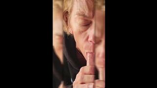 Blown to raw orgasm through deepthroat fire