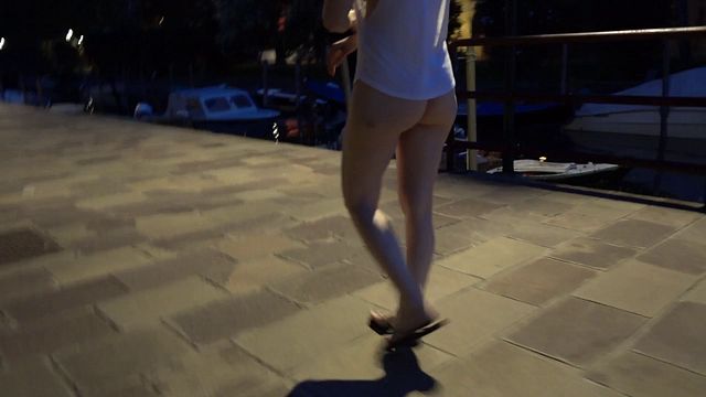 Walking bottomless by the canal
