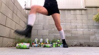 Crushing 100+ cans in Combat Boots