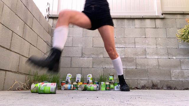 Crushing 100+ cans in Combat Boots