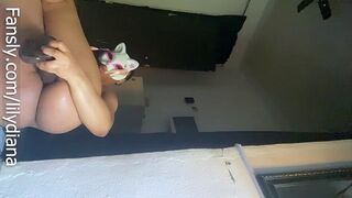 Ebony Wet Pussy Overload on Massive BBC Dildo & Fingers - Juice Everywhere!